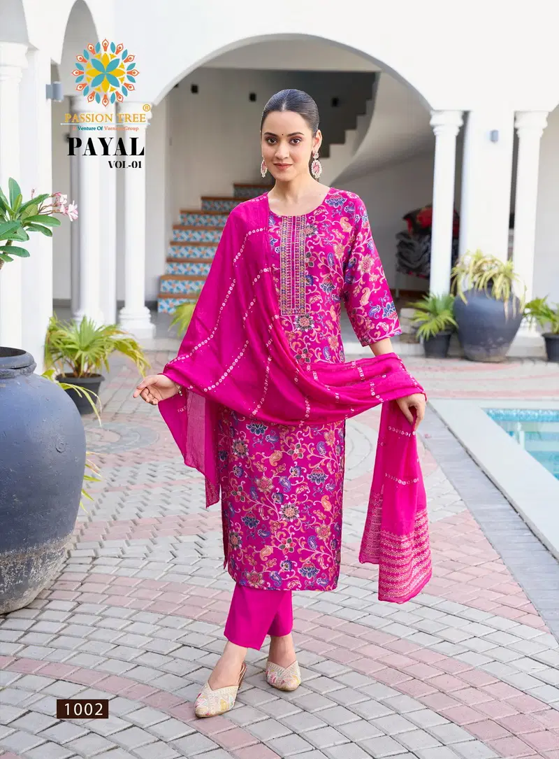 Payal Vol 1 By Passion Tree Vetican Printed Kurti With Bottom Dupatta Wholesale Online